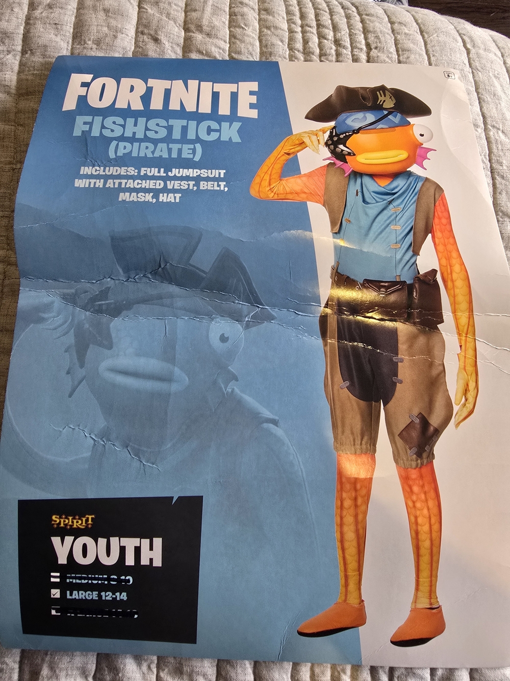Fortnite Fishstick (Pirate) Kids Costume - Blue & Orange